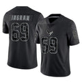 Elroe H.Texans #69 Ed Ingram Player Black Reflective Limited Game Stitched Jerseys
