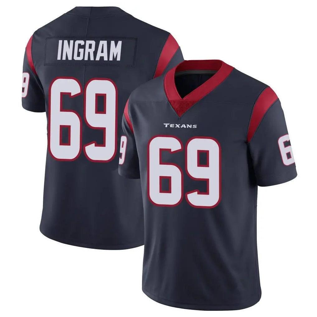 Elroe H.Texans #69 Ed Ingram Player Navy Limited Vapor Untouchable Home Game Stitched Jerseys