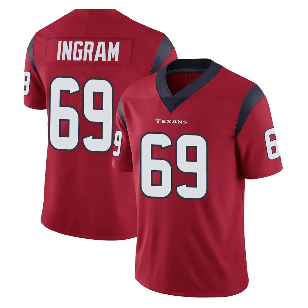 Elroe H.Texans #69 Ed Ingram Player Red Limited Vapor Untouchable Home Game Stitched Jerseys