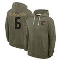 Elroe H.Texans #6 Reed Blankenship Player Olive Salute to Service Pullover Hoodies Limited Stitched Jerseys