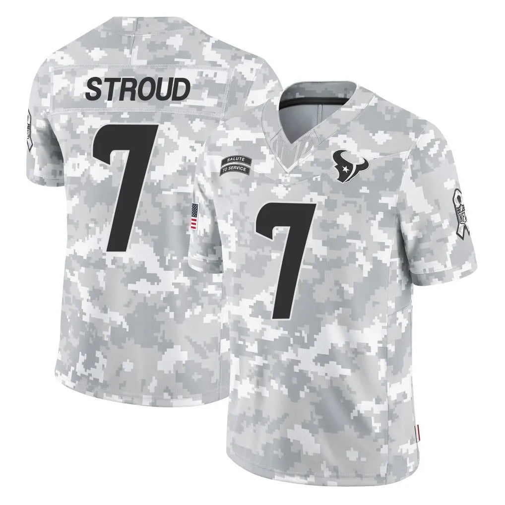 Elroe H.Texans #7 CJ Stroud Player Arctic Camo Salute To Service Limited Game Stitched Jerseys