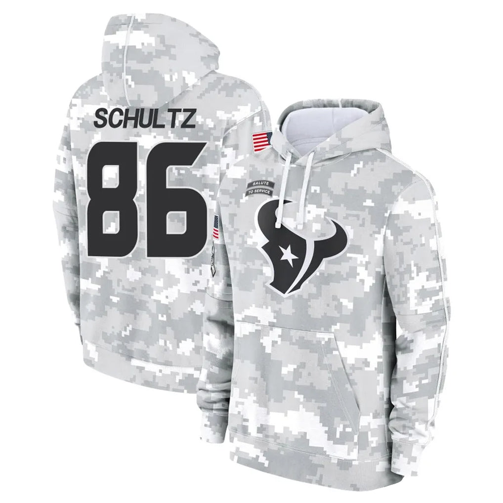 Elroe H.Texans #86 Dalton Schultz Player Arctic Camo Salute to Service Hoodies Limited Game Stitched Jerseys