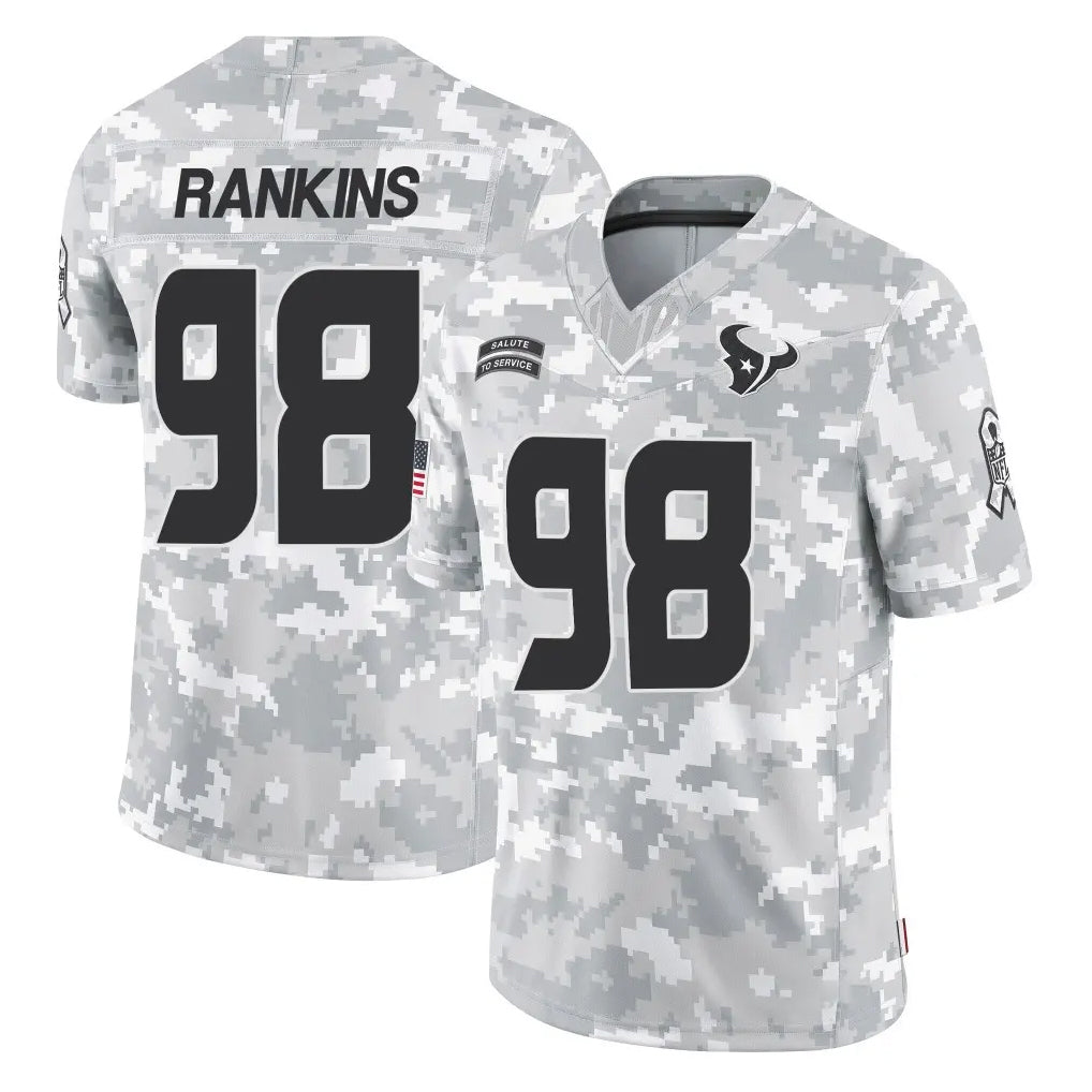 Elroe H.Texans #98 Sheldon Rankins Player Arctic Camo Salute To Service Limited Game Stitched Jerseys
