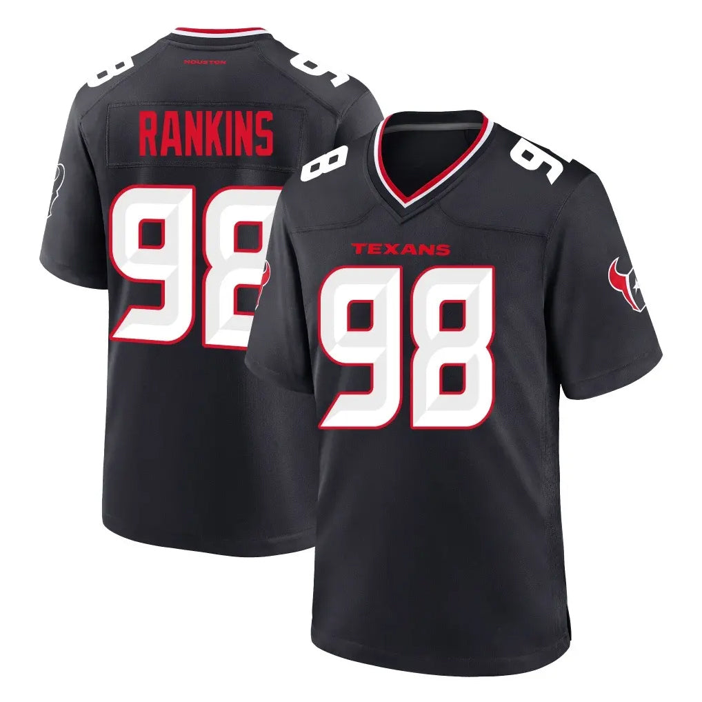 Elroe H.Texans #98 Sheldon Rankins Player Navy Team Home Game Stitched Jerseys