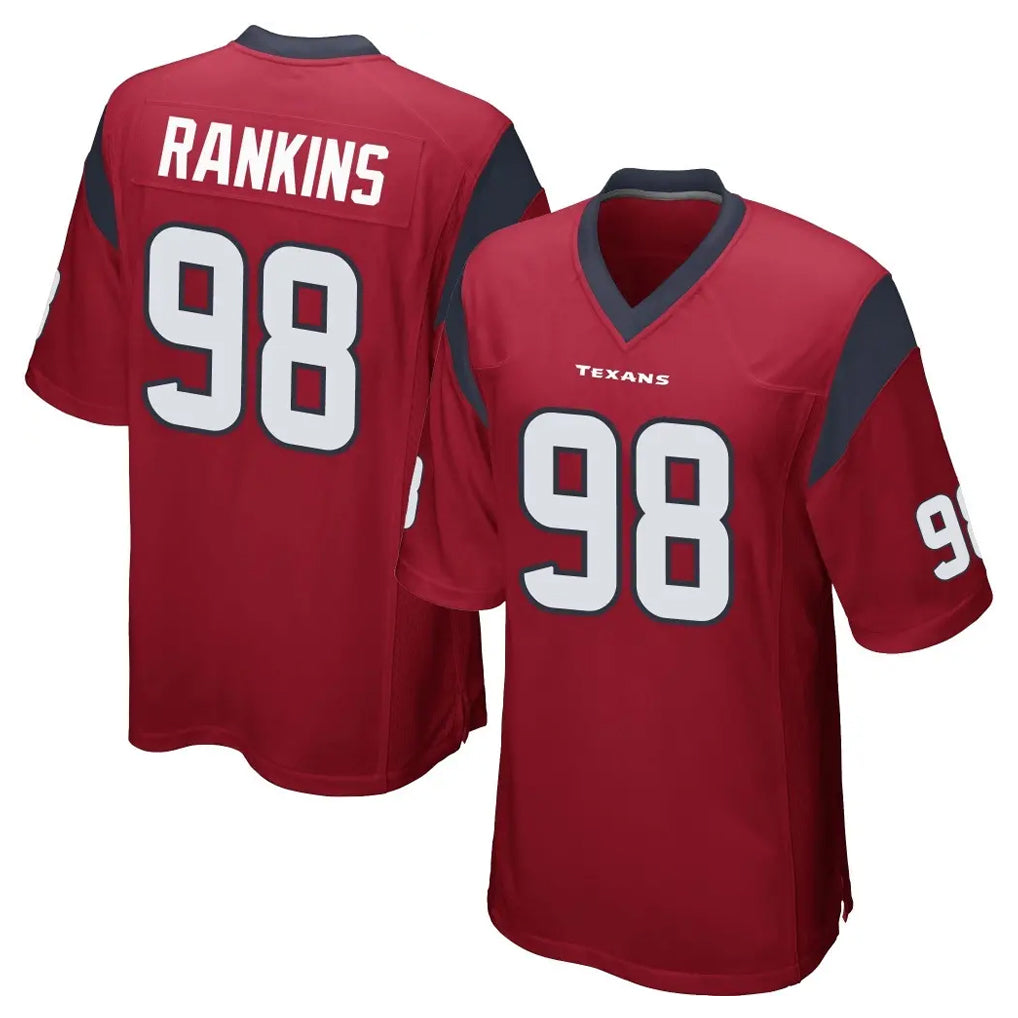 Elroe H.Texans #98 Sheldon Rankins Player Red Home Game Stitched Jerseys