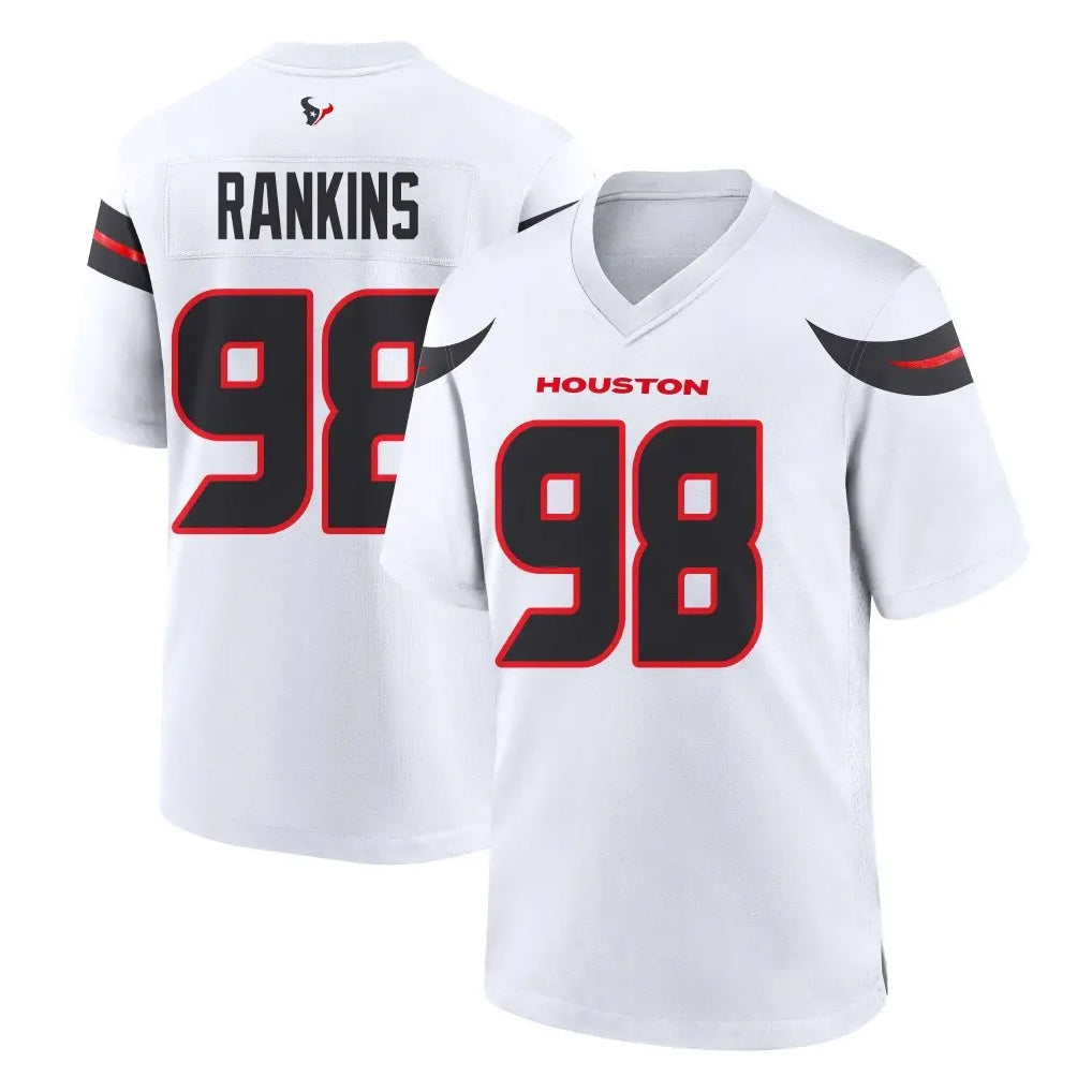 Elroe H.Texans #98 Sheldon Rankins Player White Home Game Stitched Jerseys
