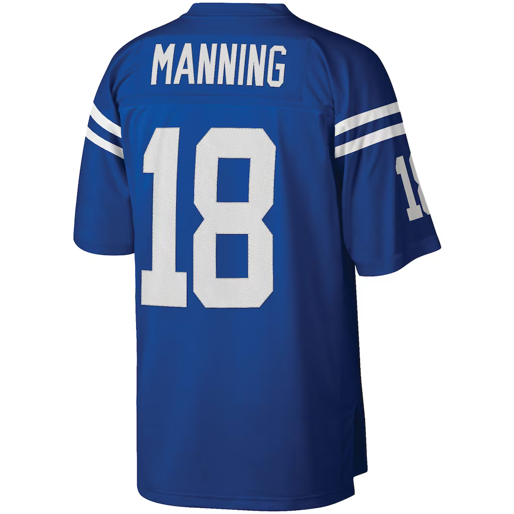 Elroe IN.Colts #18 Peyton Manning Mitchell & Ness Royal Big & Tall 1998 Retired Player Replica Stitched Puhic  Jersey