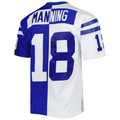 Elroe IN.Colts #18 Peyton Manning Mitchell & Ness Royal White 1998 Split Legacy Replica Stitched Puhic Jersey