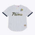 Elroe I.Pacers Mitchell & Ness White Head Coach Pinstripe Mesh Full-Button Baseball Jerseys