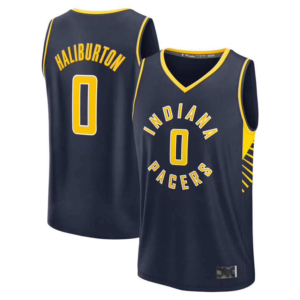 Elroe I.Pacers #0 Tyrese Haliburton  Navy Fast Break Replica Jerseys - Icon Edition
