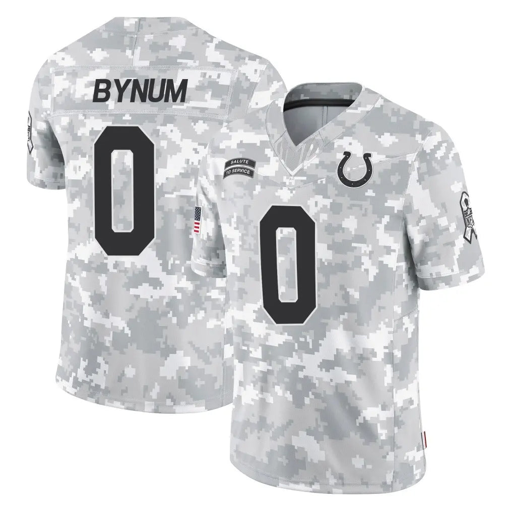 Elroe IN.Colts #0 Camryn Bynum Player Arctic Camo Salute To Service Limited Game Stitched Jerseys