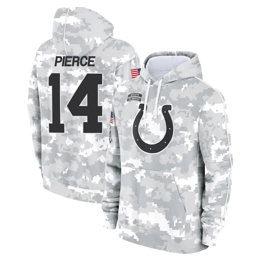 Elroe IN.Colts #14 Alec Pierce Player Arctic Camo Salute to Service Hoodies Limited Game Stitched Jerseys