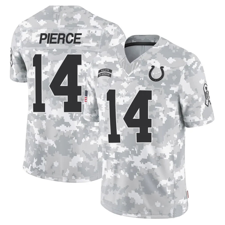 Elroe IN.Colts #14 Alec Pierce Player Arctic Camo Salute to Service Limited Stitched Jerseys