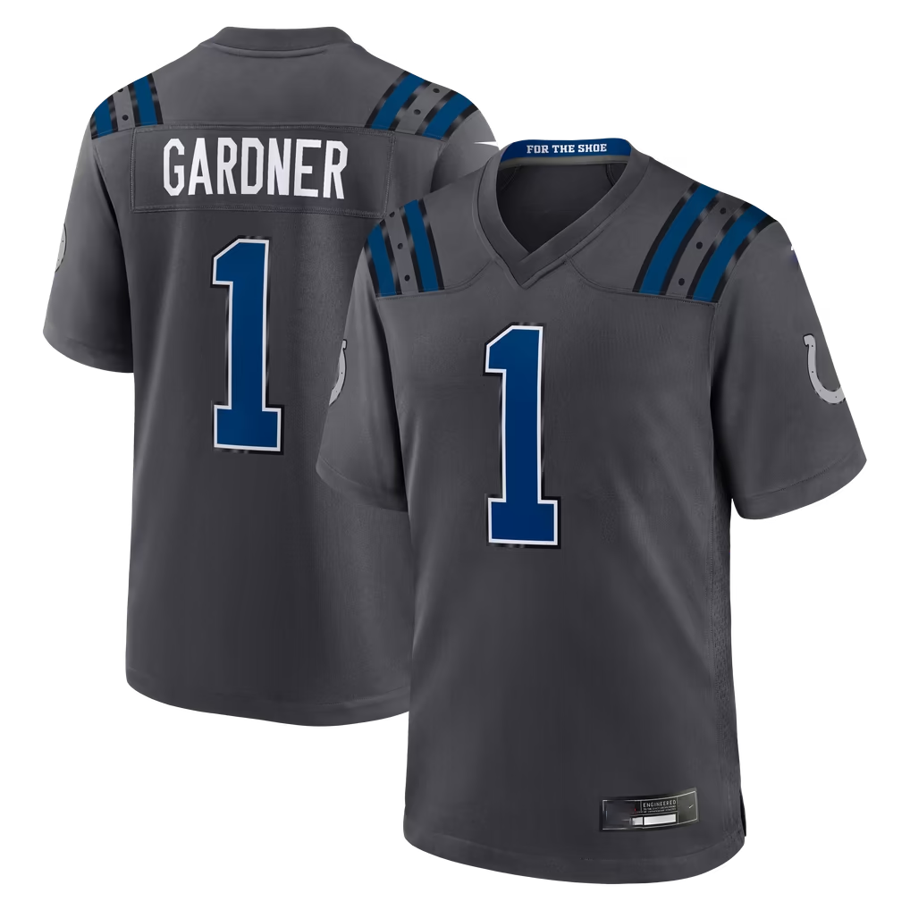 Elroe IN.Colts #1 Sauce Gardner Anthracite 2026 Rivalries Collection Game Stitched Jerseys
