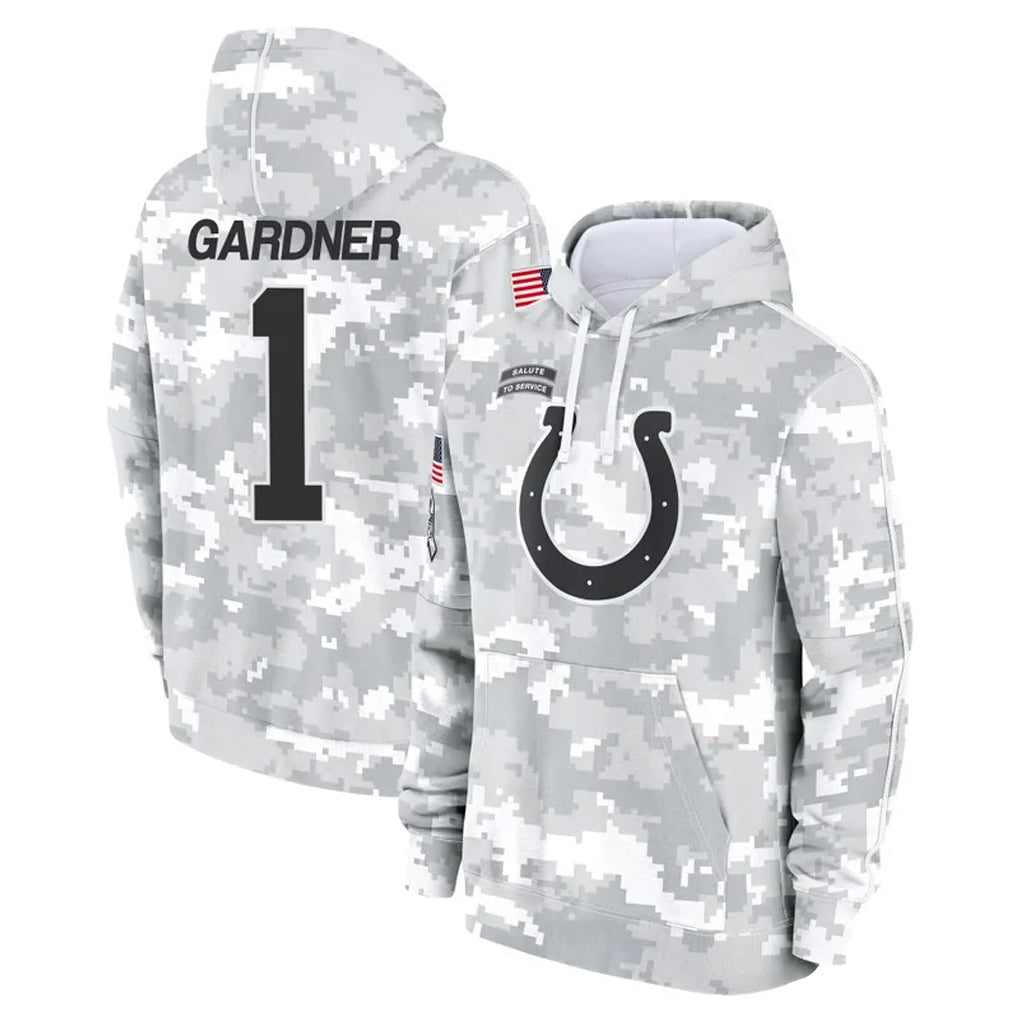 Elroe IN.Colts #1 Sauce Gardner Player Arctic Camo Salute to Service Hoodies Limited Game Stitched Jerseys
