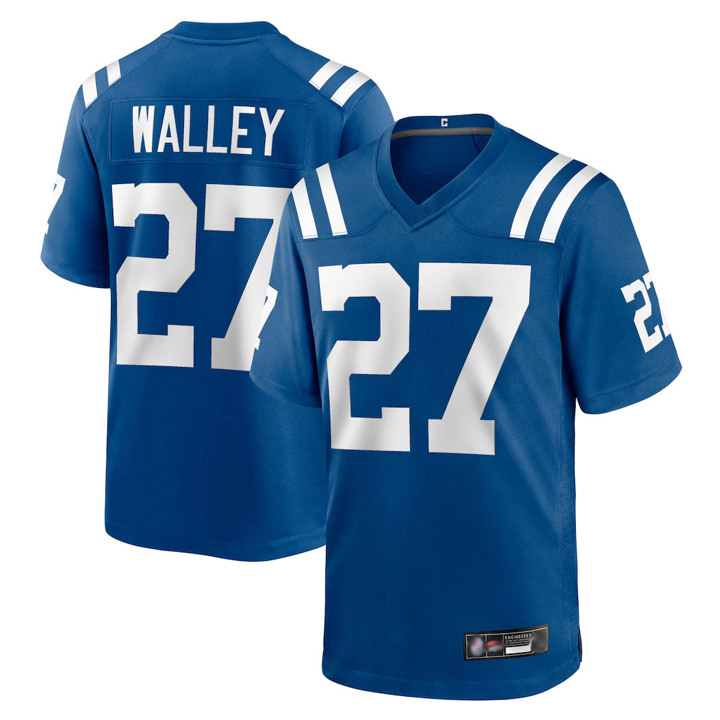Elroe IN.Colts #27 Justin Walley Player Royal Home Game Stitched Jerseys