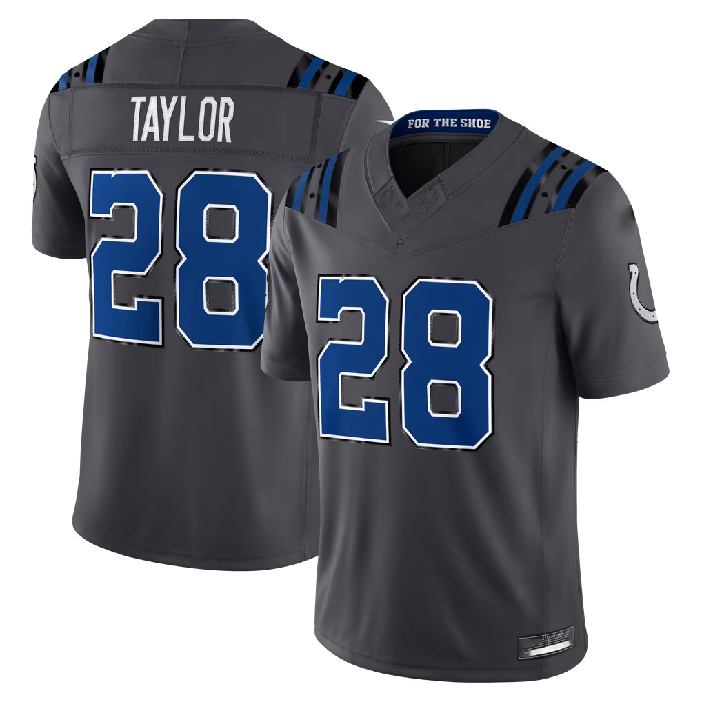 Elroe IN.Colts #28 Jonathan Taylor Anthracite 2026 Rivalries Collection Limited Stitched Jerseys