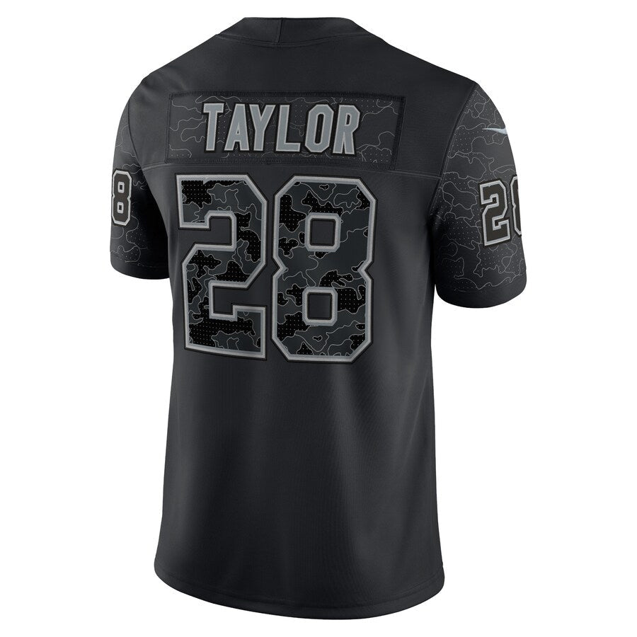 Elroe IN.Colts #28 Jonathan Taylor Player RFLCTV Limited Black Stitched Jerseys