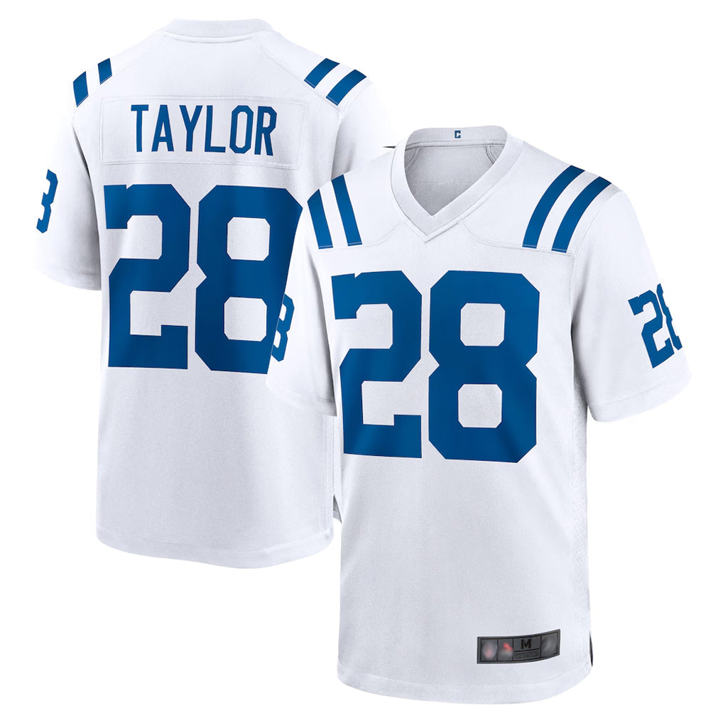 Elroe IN.Colts #28 Jonathan Taylor Player White Home Game Stitched Jerseys