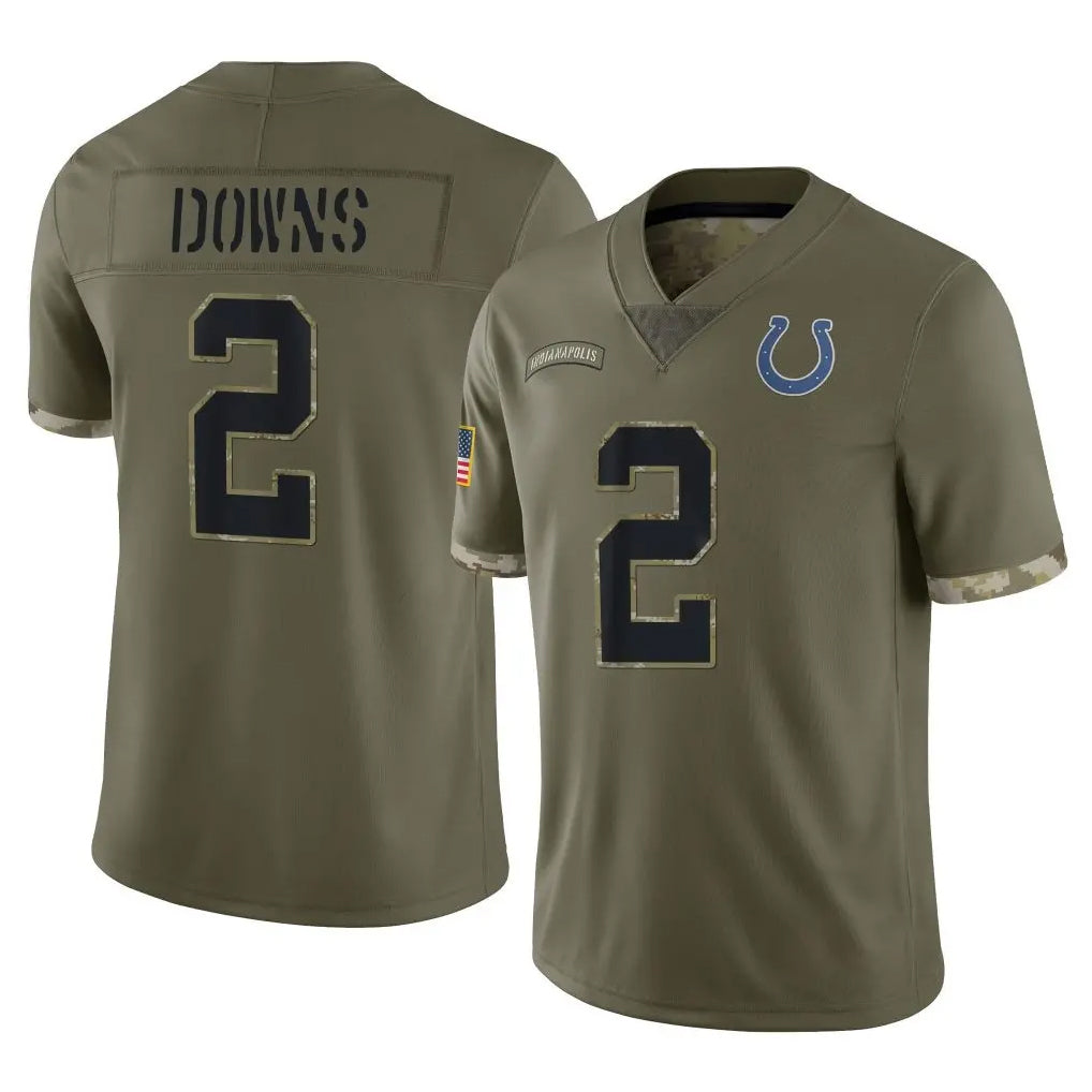 Elroe IN.Colts #2 Josh Downs Player Olive Salute To Service Limited Stitched Jerseys