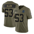 Elroe IN.Colts #53 CJ Allen Player Olive 2025 Salute To Service Limited Game Stitched Jerseys