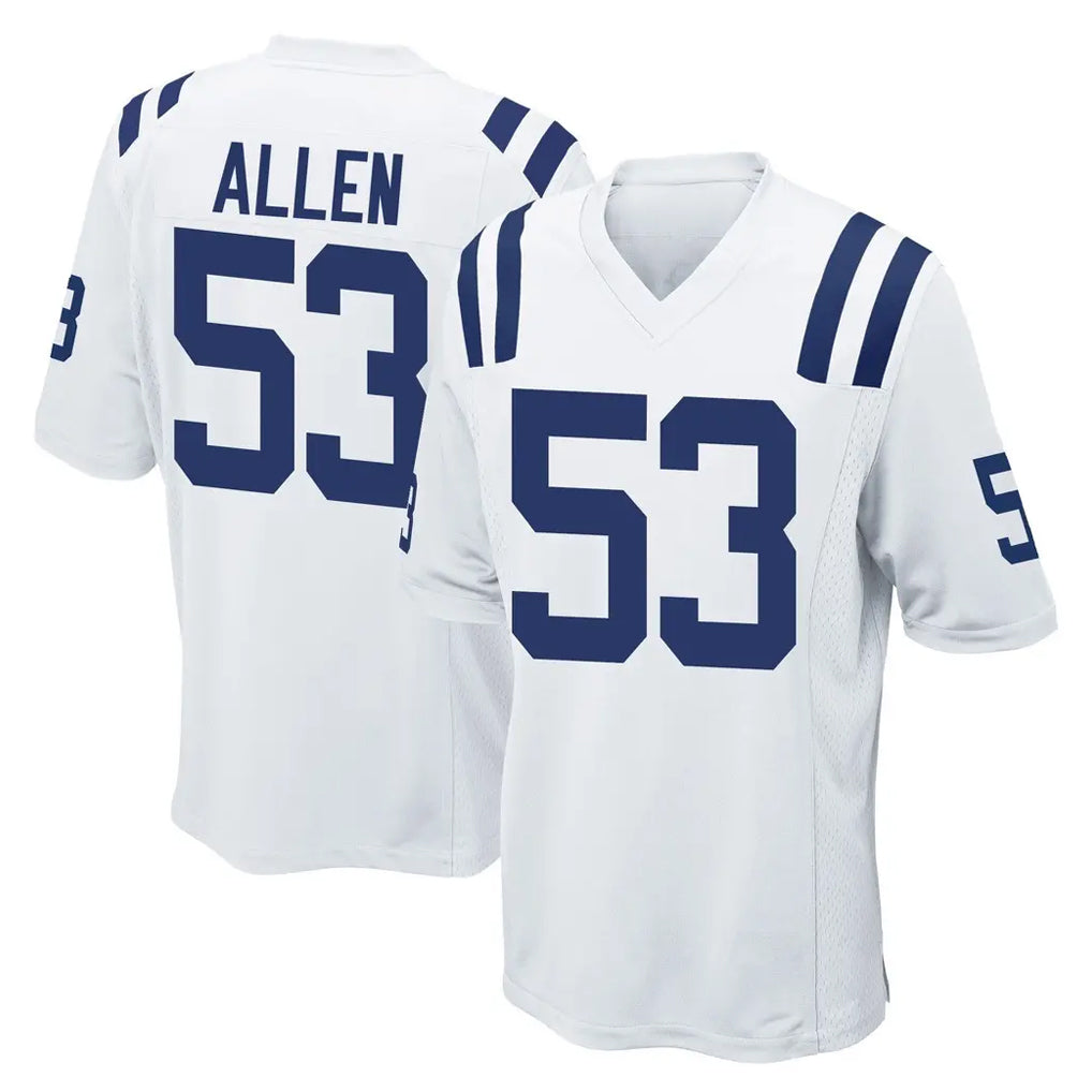 Elroe IN.Colts #53 CJ Allen Player White Home Game Stitched Jerseys