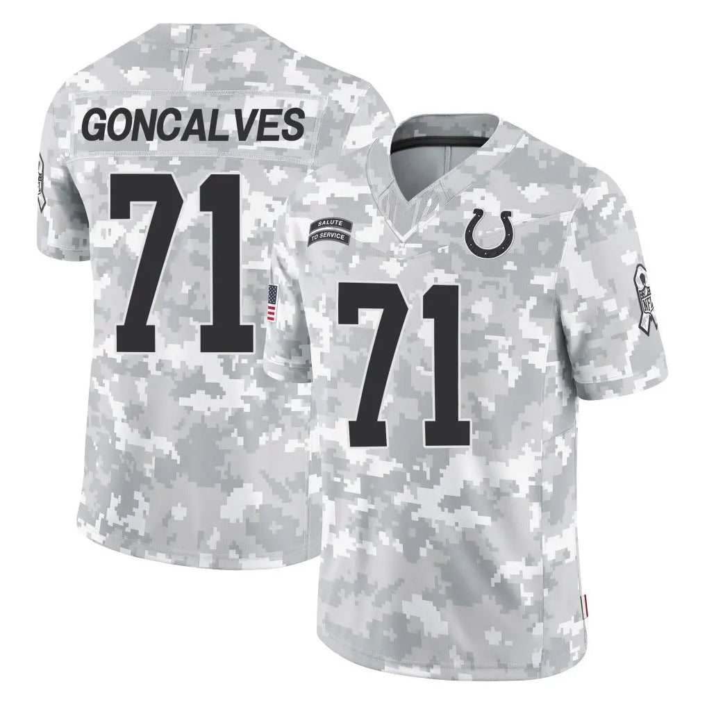 Elroe IN.Colts #71 Matt Goncalves Player Arctic Camo Salute To Service Limited Game Stitched Jerseys
