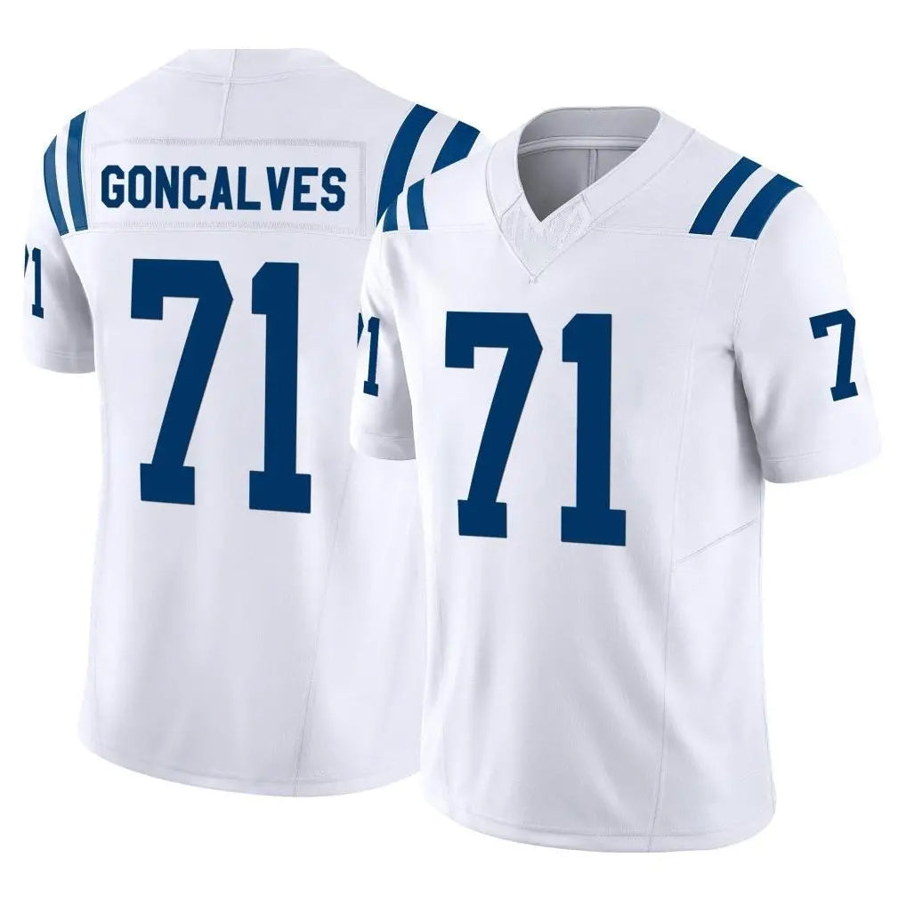 Elroe IN.Colts #71 Matt Goncalves Player White Limited Vapor F.U.S.E. Home Game Stitched Jerseys