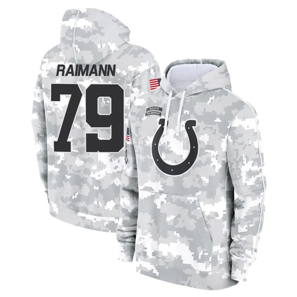 Elroe IN.Colts #79 Bernhard Raimann Player Arctic Camo Salute to Service Hoodies Limited Game Stitched Jerseys