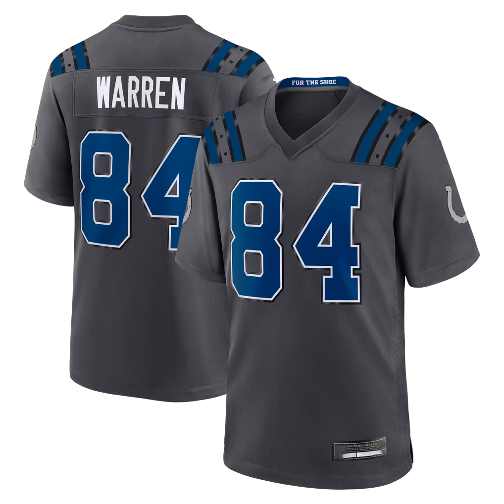 Elroe IN.Colts #84 Tyler Warren Anthracite 2026 Rivalries Collection Game Stitched Jerseys