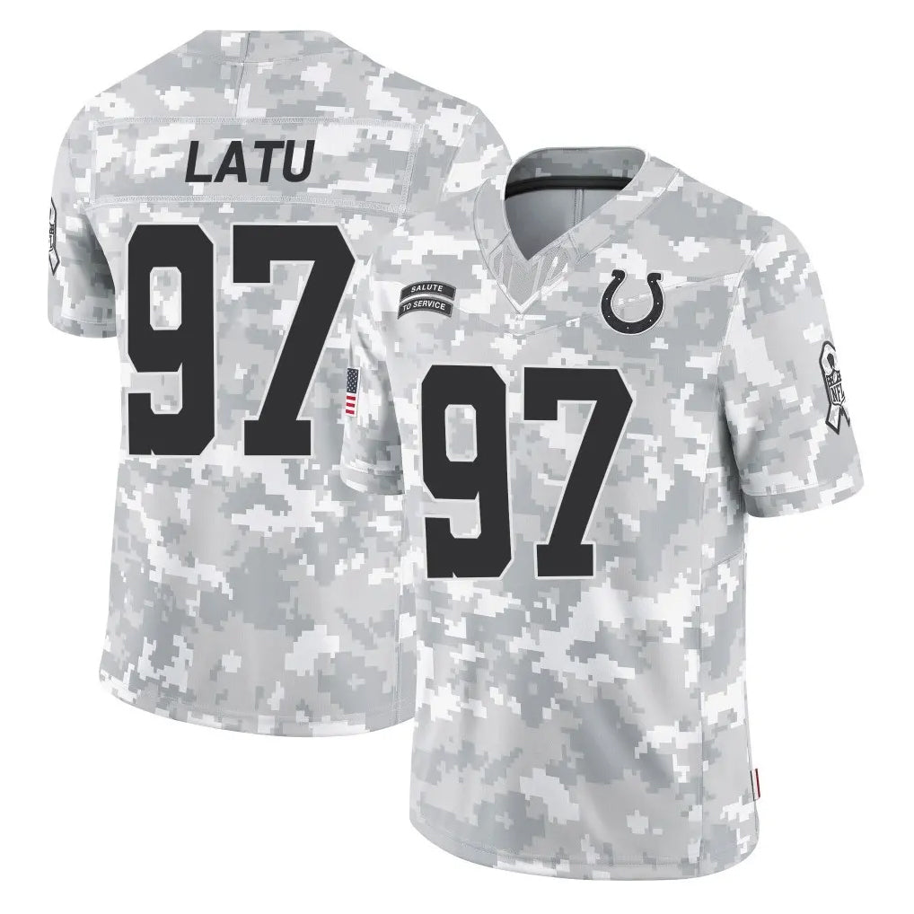 Elroe IN.Colts #97 Laiatu Latu Player Arctic Camo Salute To Service Limited Game Stitched Jerseys