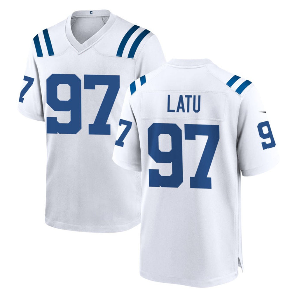 Elroe IN.Colts #97 Laiatu Latu Player White Home Game Stitched Jerseys