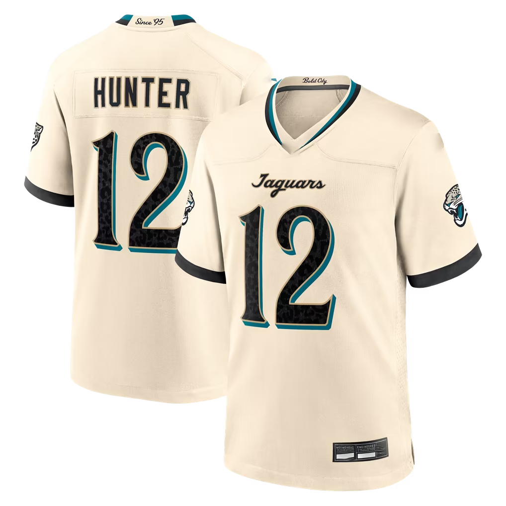Elroe J.Jaguars #12 Travis Hunter Natural 2026 Rivalries Collection Game Stitched Jerseys