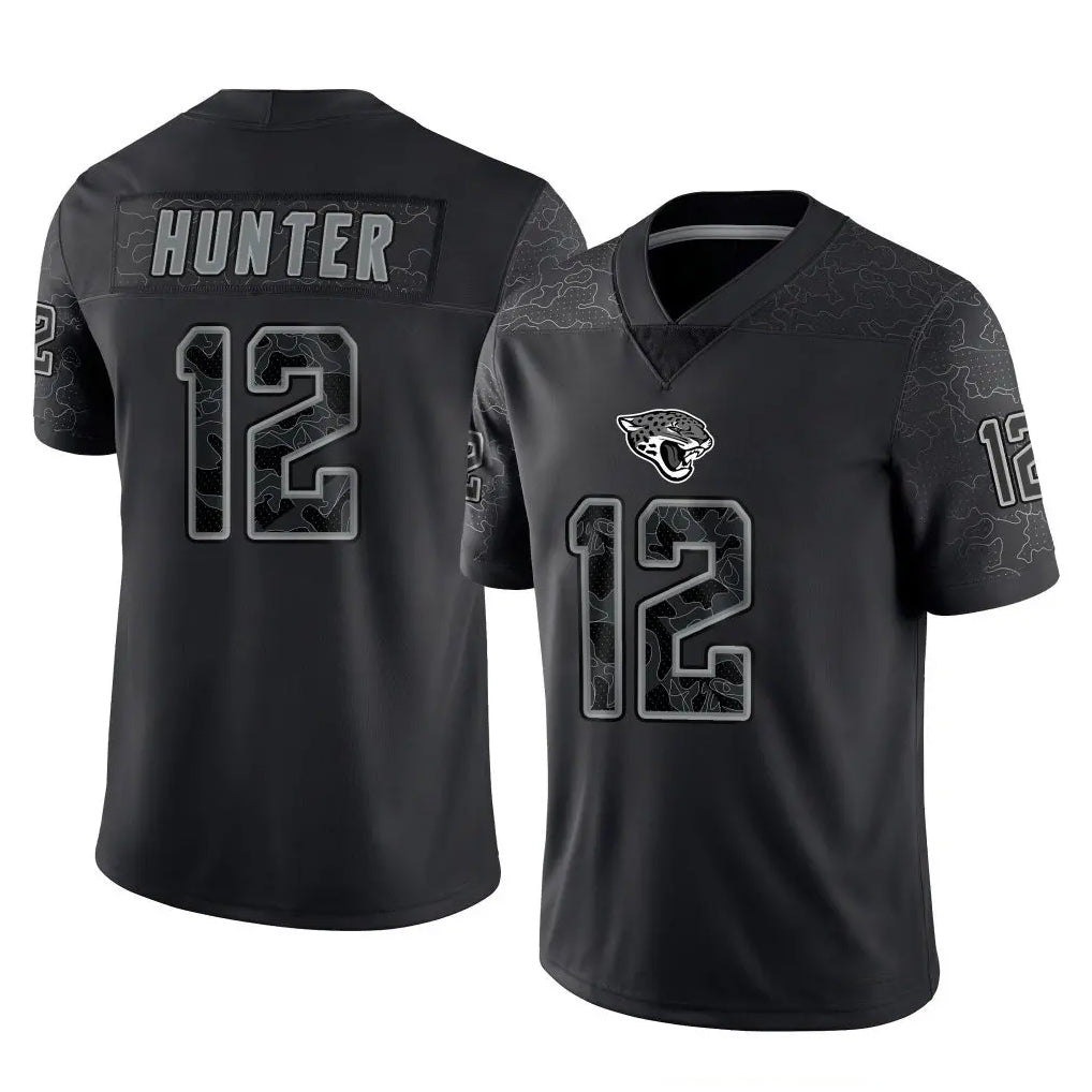 Elroe J.Jaguars #12 Travis Hunter Player Black Reflective Limited Game Stitched Jerseys
