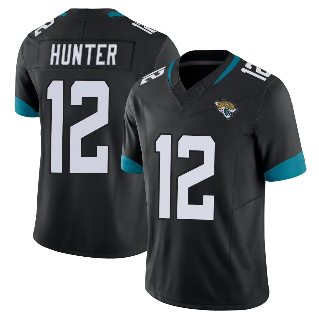 Elroe J.Jaguars #12 Travis Hunter Player Black Vapor F.U.S.E. Limited Home Game Stitched Jerseys