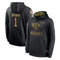 Elroe J.Jaguars #1 Montaric Brown Player Black Salute to Service Hoodies Limited Game Stitched Jerseys