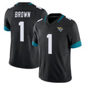 Elroe J.Jaguars #1 Montaric Brown Player Black Vapor F.U.S.E. Limited Home Game Stitched Jerseys