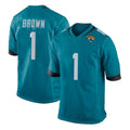 Elroe J.Jaguars #1 Montaric Brown Player Teal Home Game Stitched Jerseys