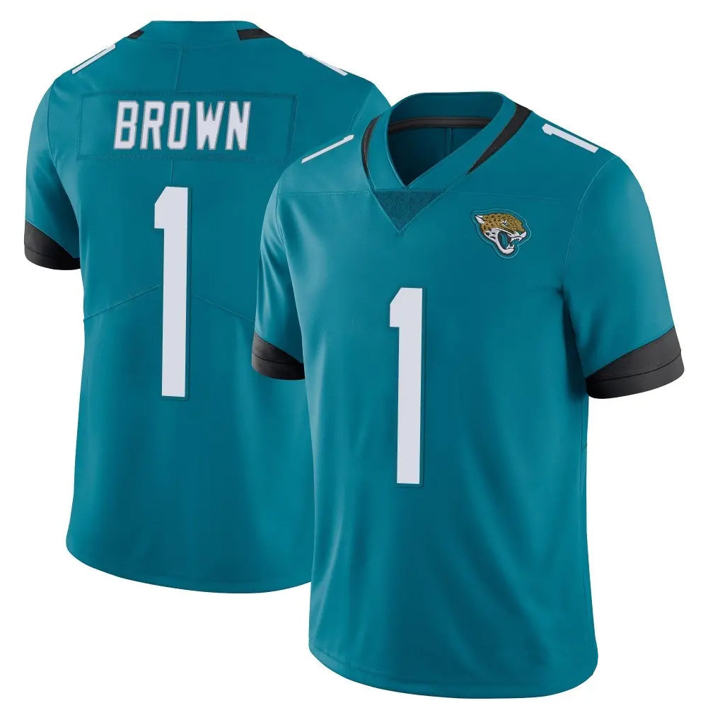 Elroe J.Jaguars #1 Montaric Brown Player Teal Vapor Untouchable Limited Home Game Stitched Jerseys