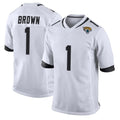 Elroe J.Jaguars #1 Montaric Brown Player White Home Game Stitched Jerseys