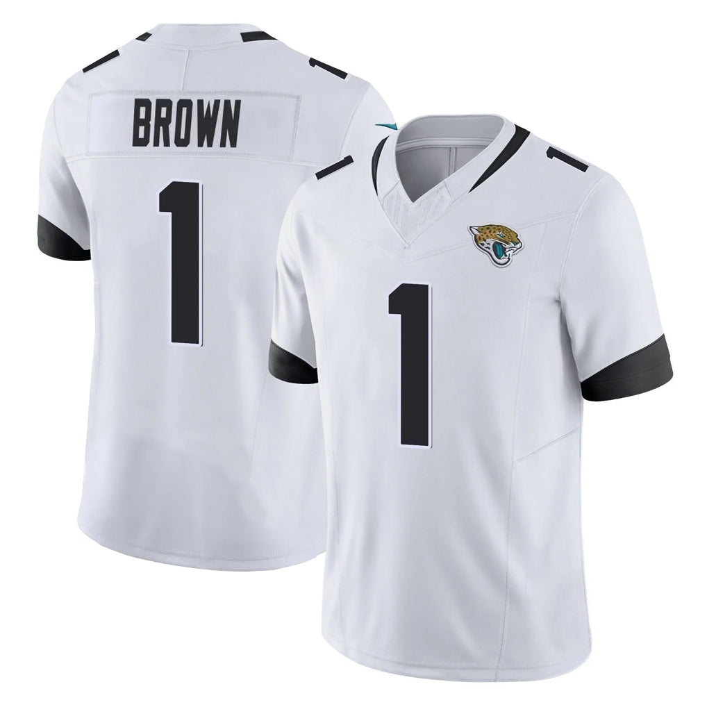 Elroe J.Jaguars #1 Montaric Brown Player White Vapor F.U.S.E. Limited Home Game Stitched Jerseys
