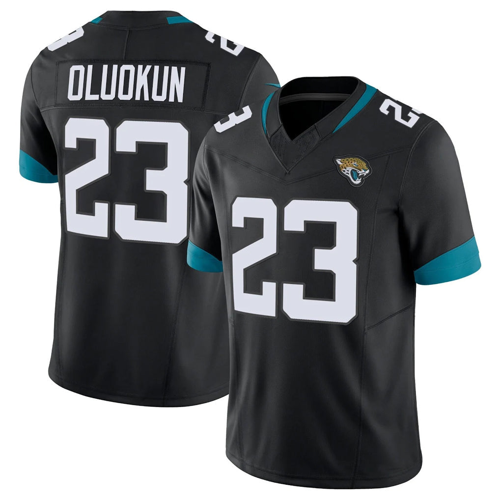 Elroe J.Jaguars #23 Foyesade Oluokun Player Black Vapor F.U.S.E. Limited Home Game Stitched Jerseys