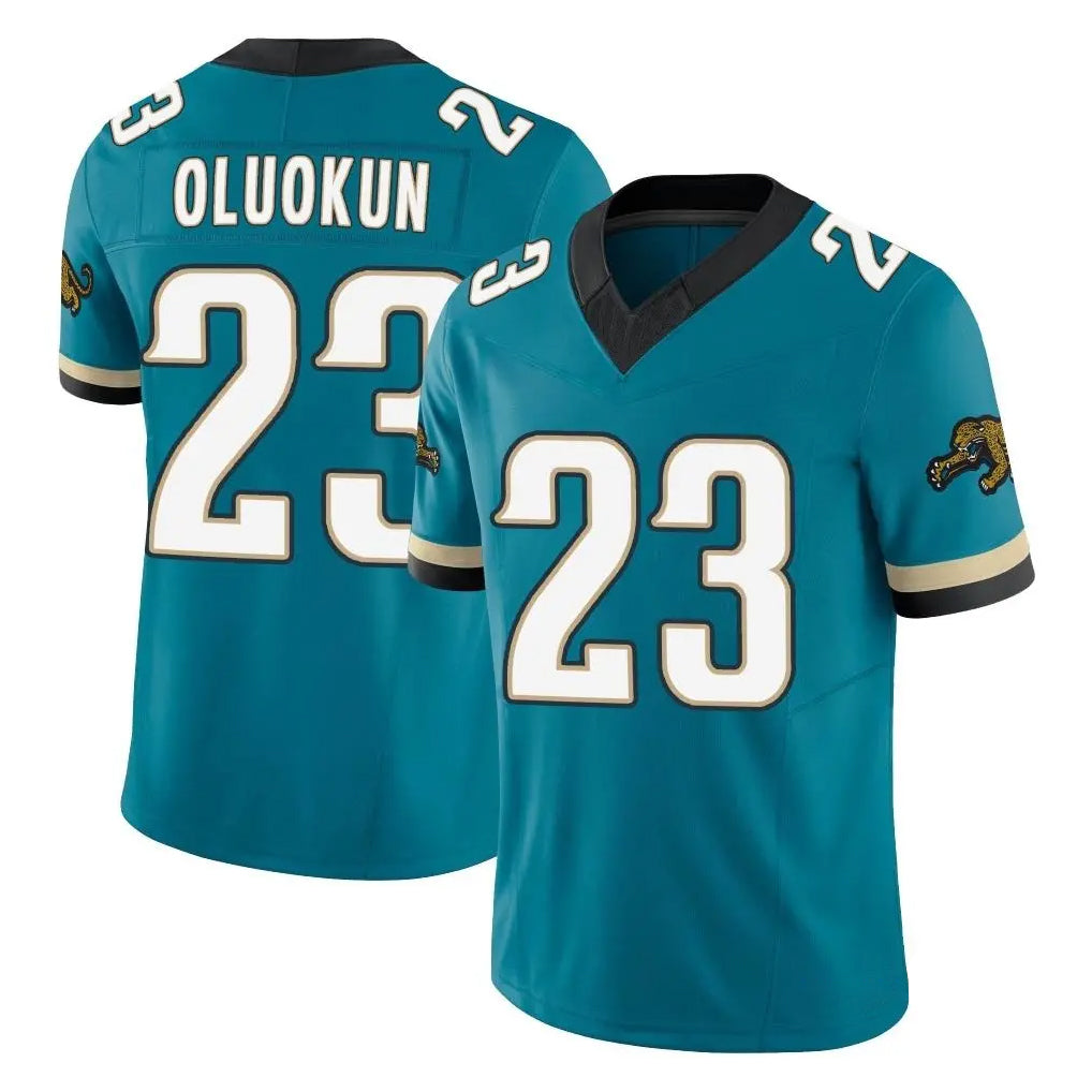 Elroe J.Jaguars #23 Foyesade Oluokun Player Teal Prowler Throwback Vapor F.U.S.E. Limited Home Game Stitched Jerseys