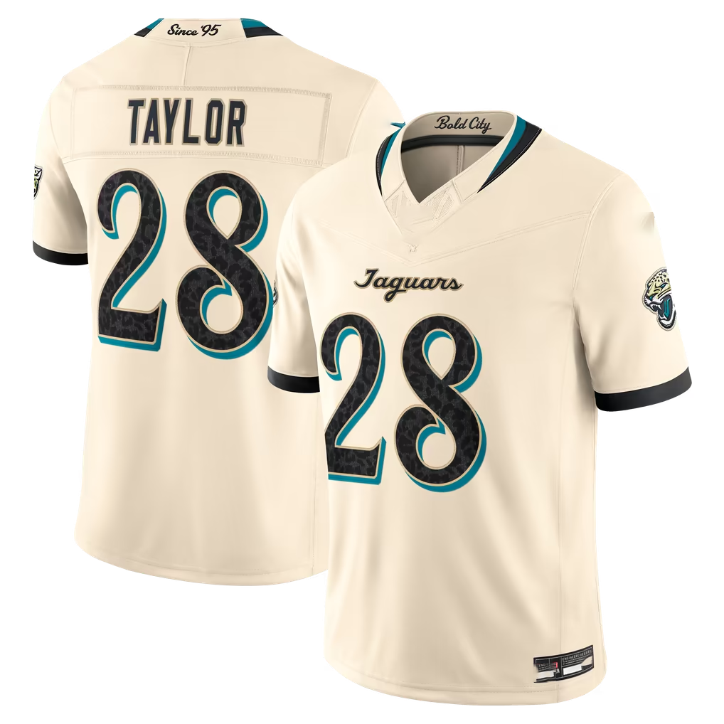 Elroe J.Jaguars #28 Fred Taylor Natural 2026 Rivalries Collection Limited Stitched Jerseys