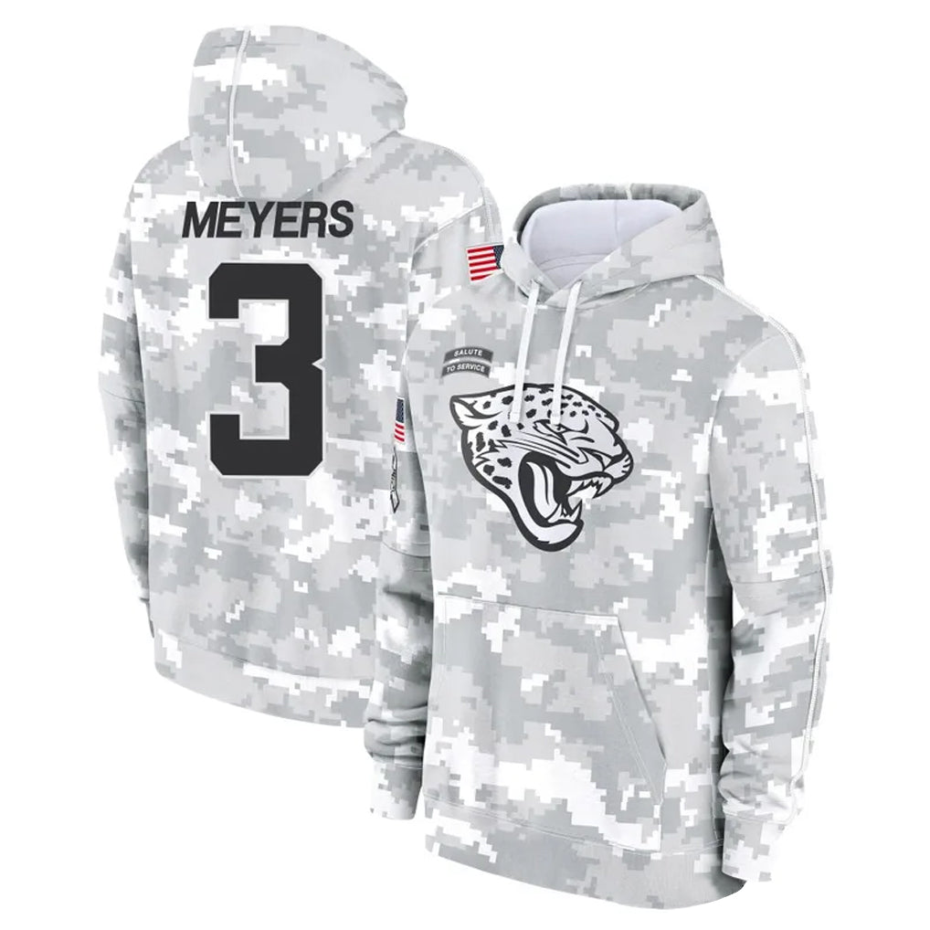 Elroe J.Jaguars #3 Jakobi Meyers Player Arctic Camo Salute to Service Hoodies Limited Game Stitched Jerseys