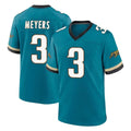 Elroe J.Jaguars #3 Jakobi Meyers Player Teal Prowler Throwback Limited Home Game Stitched Jerseys