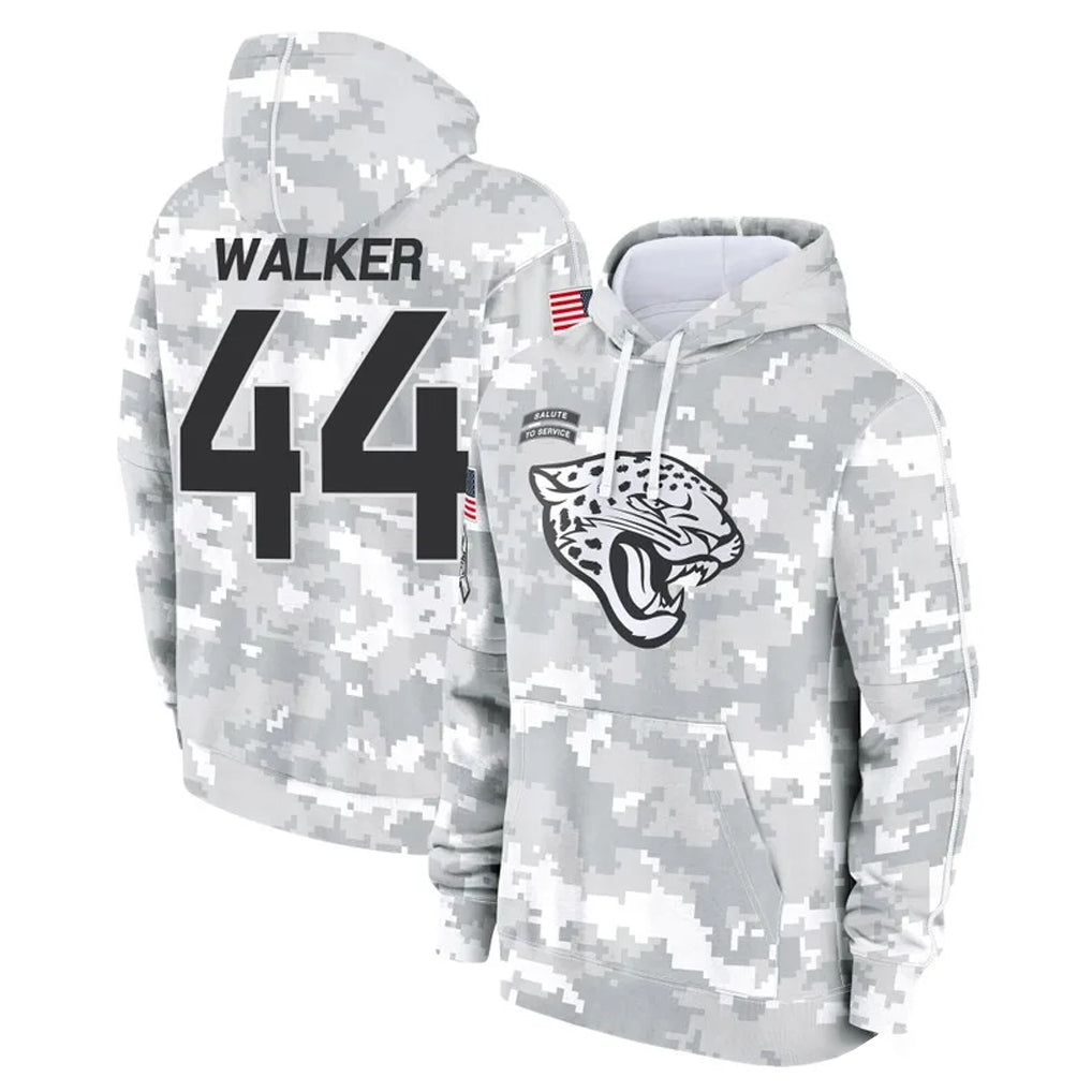 Elroe J.Jaguars #44 Travon Walker Player Arctic Camo Salute to Service Hoodies Limited Game Stitched Jerseys