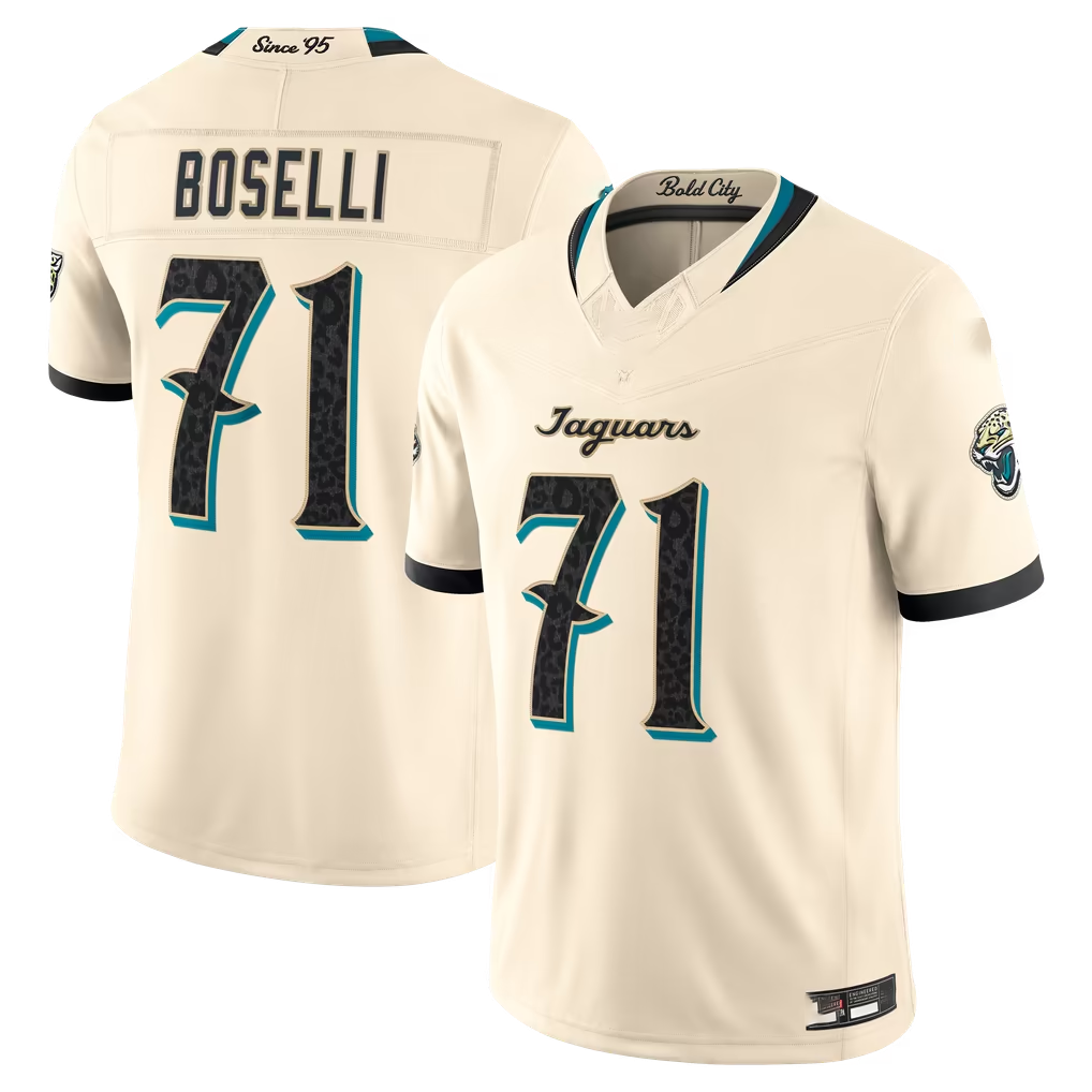 Elroe J.Jaguars #71 Tony Boselli Natural 2026 Rivalries Collection Limited Stitched Jerseys