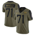 Elroe J.Jaguars #71 Tony Boselli?Player Olive Salute To Service Limited Game Stitched Jerseys