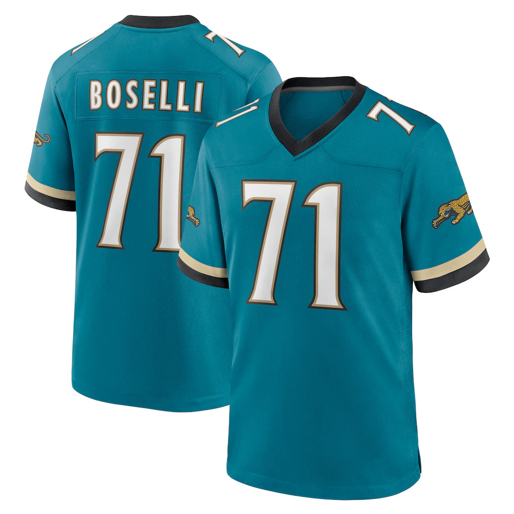 Elroe J.Jaguars #71 Tony Boselli?Player Teal Prowler Throwback Limited Home Game Stitched Jerseys